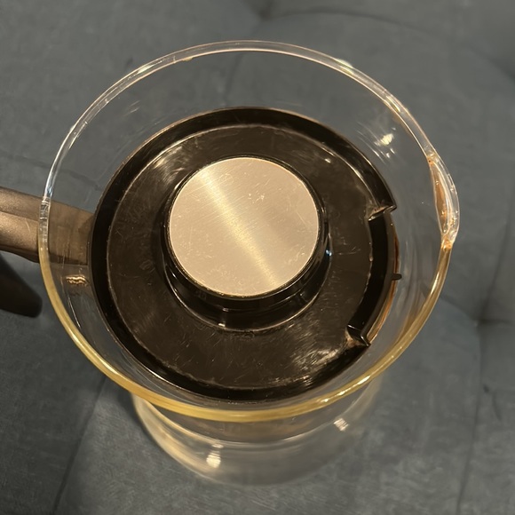 Vintage Corningware heat proof glass coffee pot, metallic rings - Picture 6 of 12